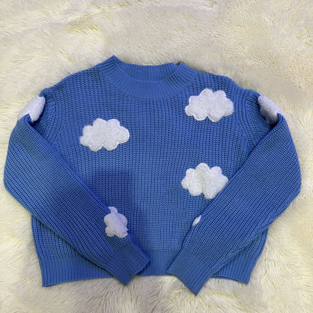Amazon Blue Cloud Sweater Size S